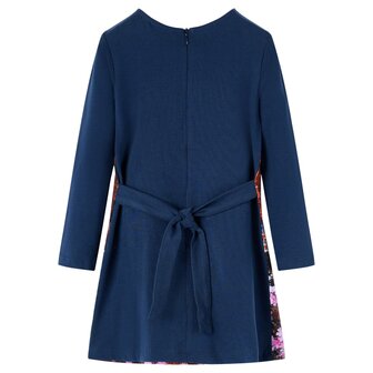 Kinderjurk met lange mouwen 140 marineblauw 2