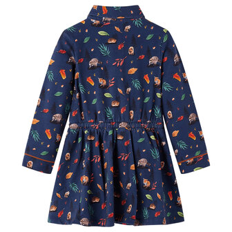 Kinderjurk met lange mouwen 92 marineblauw 2