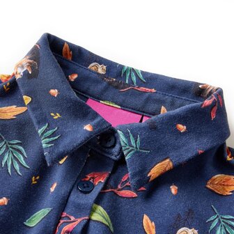 Kinderjurk met lange mouwen 92 marineblauw 3