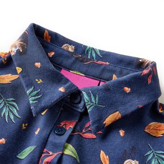 Kinderjurk met lange mouwen 140 marineblauw 3