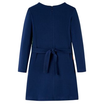 Kinderjurk met lange mouwen 92 marineblauw 2