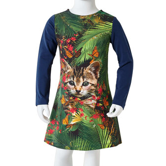 Kinderjurk met lange mouwen 92 marineblauw 9
