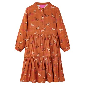 Kinderjurk 104 cognackleurig 1
