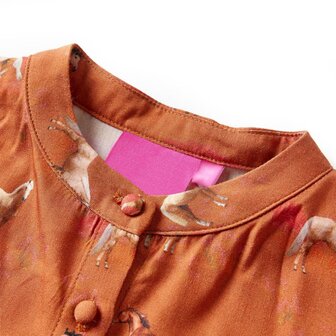 Kinderjurk 116 cognackleurig 3