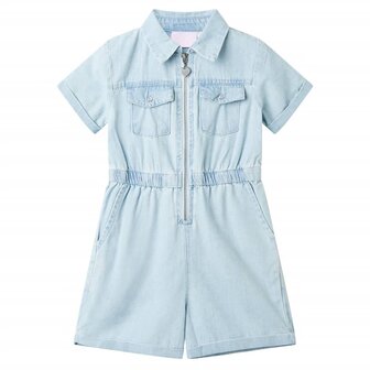 Kinderonesie met korte mouwen 104 zachtblauw 1
