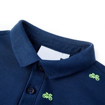 Kinderpoloshirt 128 marineblauw 3