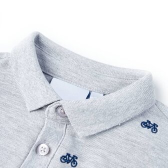 Kinderpoloshirt&nbsp; 92 gem&ecirc;leerd grijs 3