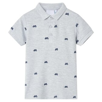 Kinderpoloshirt&nbsp; 140 gem&ecirc;leerd grijs 1