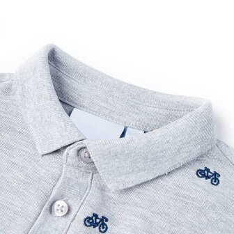 Kinderpoloshirt&nbsp; 140 gem&ecirc;leerd grijs 3