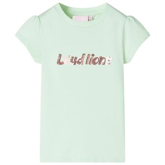 Kindershirt met kapmouwen 92 zachtgroen 1
