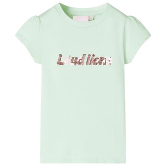 Kindershirt met kapmouwen 128 zachtgroen 1