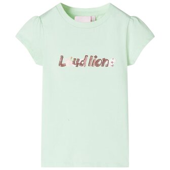Kindershirt met kapmouwen 140 zachtgroen 1
