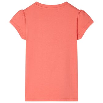 Kindershirt met kapmouwen 92 koraalkleurig 2