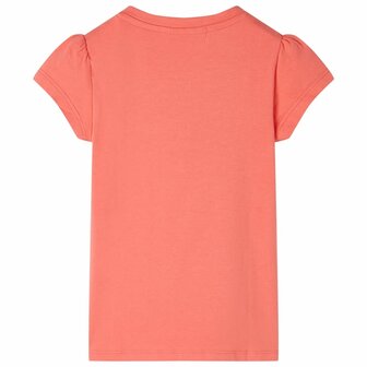 Kindershirt met kapmouwen 104 koraalkleurig 2