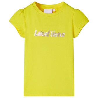 Kindershirt met kapmouwen 128 felgeel 1