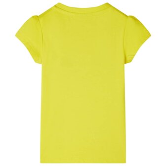 Kindershirt met kapmouwen 128 felgeel 2