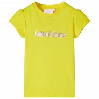 Kindershirt met kapmouwen 140 felgeel 1