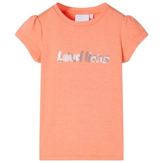 Kindershirt met kapmouwen 128 neonoranje 1