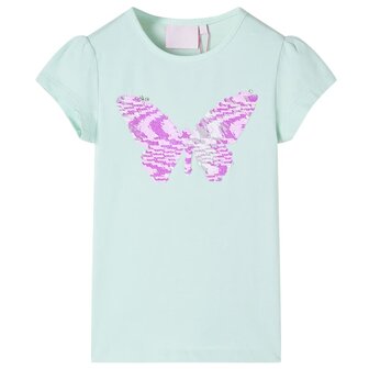 Kindershirt met kapmouwen 92 lichtmintkleur 1