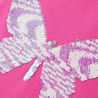 Kindershirt met kapmouwen 128 donkerroze 4