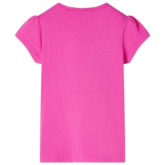 Kindershirt met kapmouwen 140 donkerroze 2