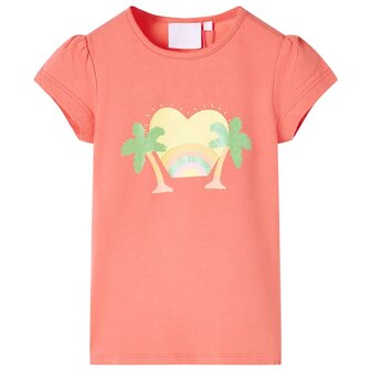 Kindershirt 140 koraalkleurig 1