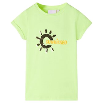 Kindershirt 128 neongeel 1