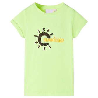 Kindershirt 140 neongeel 1