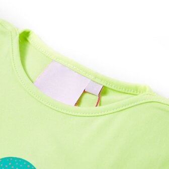 Kindershirt 92 fluorescerend geel 3