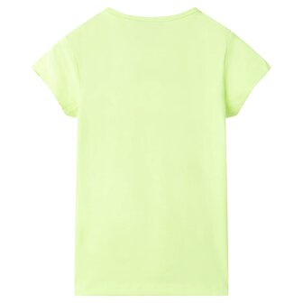 Kindershirt 128 fluorescerend geel 2