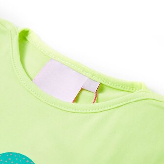 Kindershirt 128 fluorescerend geel 3