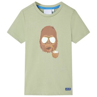 Kindershirt met korte mouwen 92 lichtkakikleurig 1