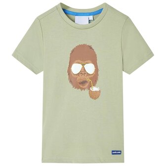 Kindershirt met korte mouwen 140 lichtkakikleurig 1