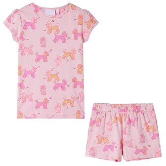 Kinderpyjama met korte mouwen 92 lichtroze 1
