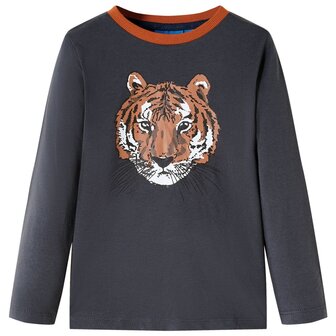 Kindershirt met lange mouwen 92 antracietkleurig 1