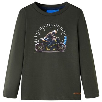 Kindershirt met lange mouwen 128 kakikleurig 1