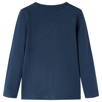 Kindershirt met lange mouwen 92 gem&ecirc;leerd marineblauw 2
