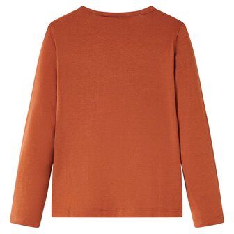 Kindershirt met lange mouwen 116 cognackleurig 2