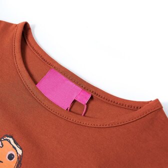 Kindershirt met lange mouwen 116 cognackleurig 3