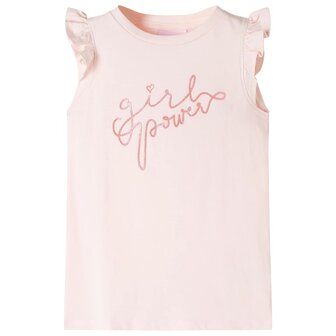 Kindershirt met ruches aan de mouwen 116 zachtroze 1