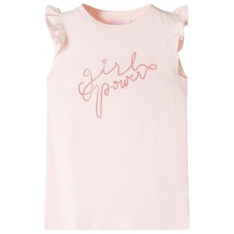 Kindershirt met ruches aan de mouwen 128 zachtroze 1