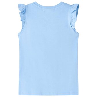 Kindershirt met ruches aan de mouwen 128 lichtblauw 2
