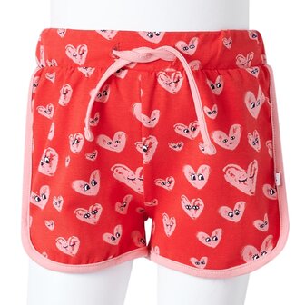 Kindershort met trekkoord 128 rood 9