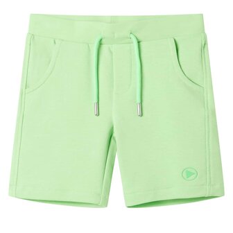 Kindershort 128 fluorescerend groen 1