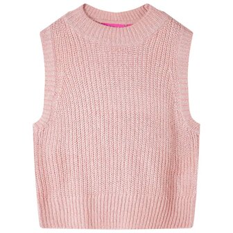 Kinderspencer gebreid 128 lichtroze 1