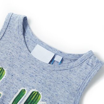 Kindertopje 128 gem&ecirc;leerd blauw 3