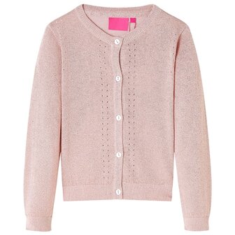 Kindervest gebreid 104 zachtroze 1