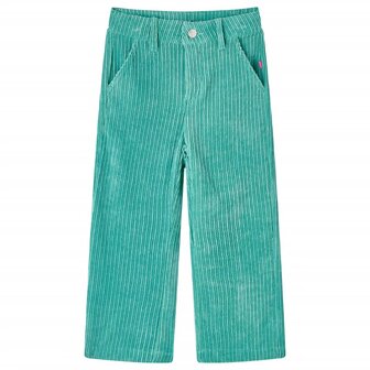 Kinderbroek 128 ribfluweel mintgroen 1