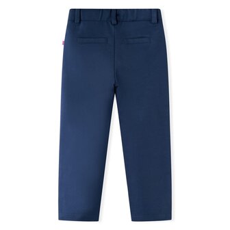 Kinderbroek met zwarte bies 128 marineblauw 2