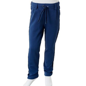 Kinderbroek met zwarte bies 140 marineblauw 9